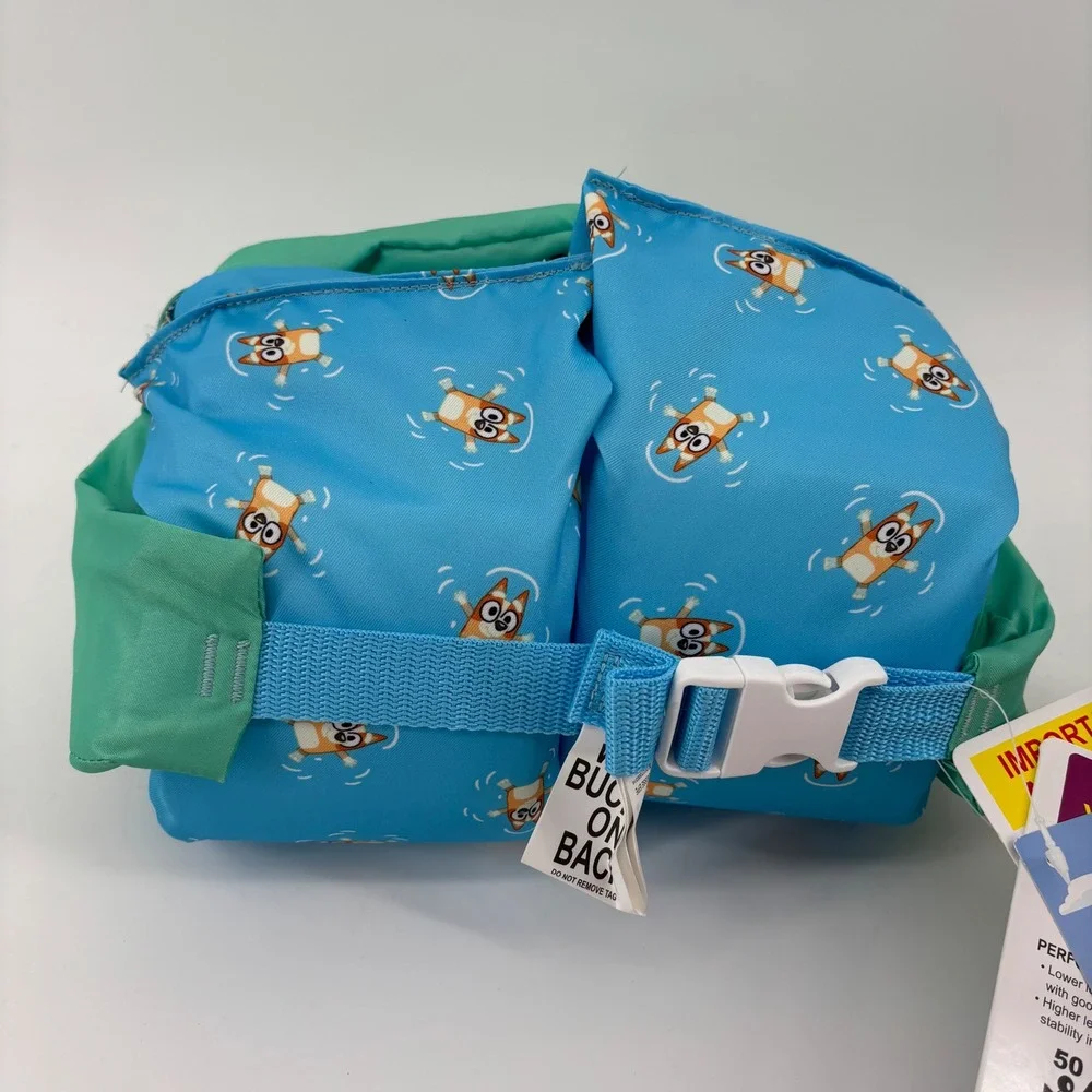 Bluey Child Life Vest 33-55 lbs Green Blue PFD Swim Aid Puddle Jumper NWT Summer
